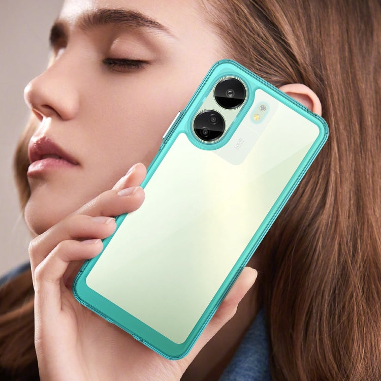 For Xiaomi Redmi 13C 4G Colorful Series Acrylic Hybrid TPU Phone Case(Transparent Blue) - 13C Cases by PMC TechLife | Online Shopping South Africa | PMC TechLife | Buy Now Pay Later Mobicred