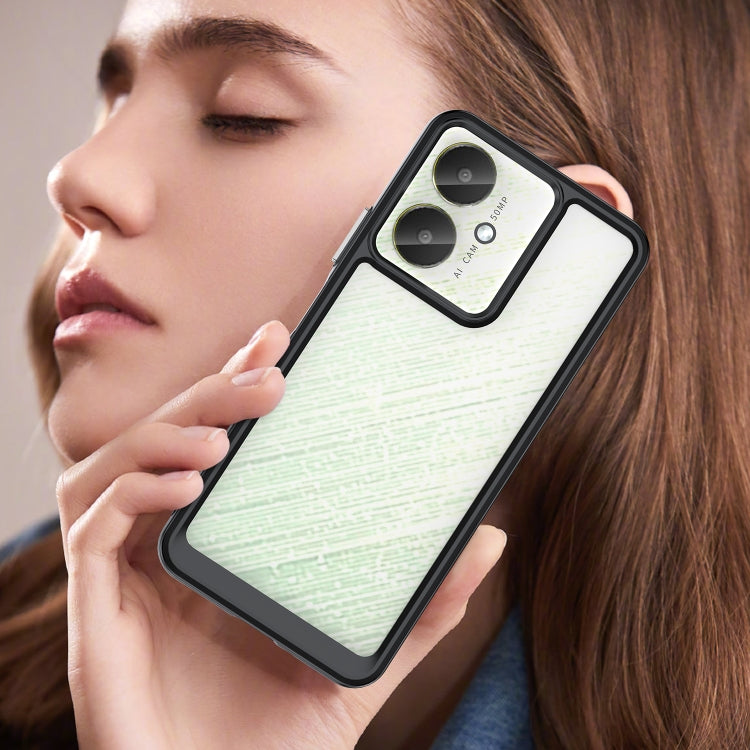 For Xiaomi Poco M6 Colorful Series Acrylic Hybrid TPU Phone Case(Black)
