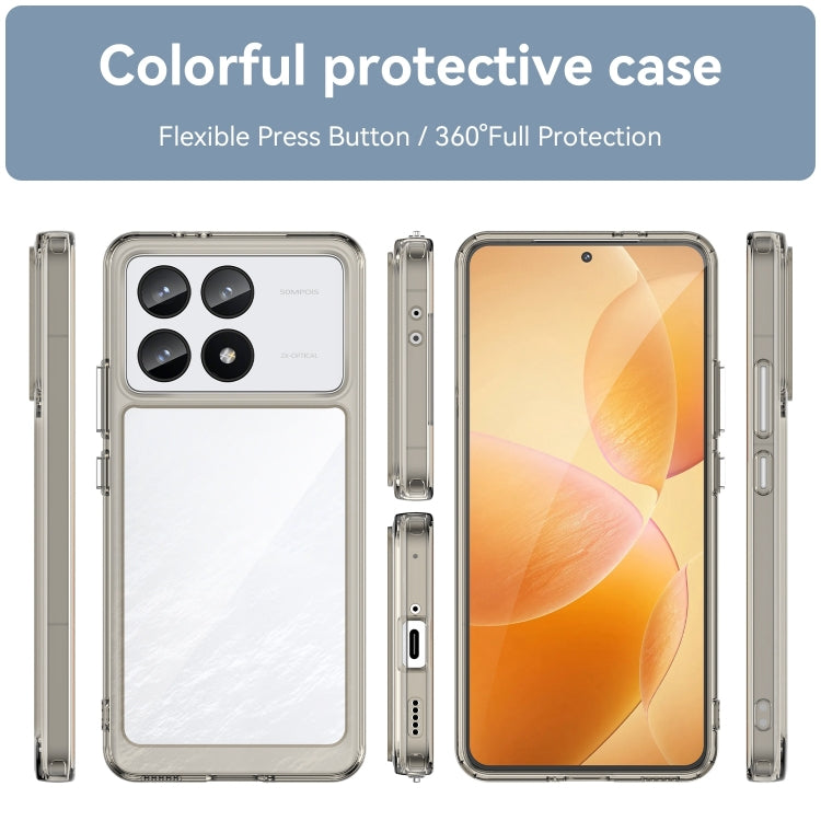 For Xiaomi Redmi K70 Pro Colorful Series Acrylic Hybrid TPU Phone Case(Transparent Grey)