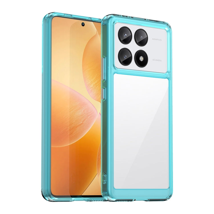 For Xiaomi Redmi K70E Colorful Series Acrylic Hybrid TPU Phone Case(Transparent Blue)