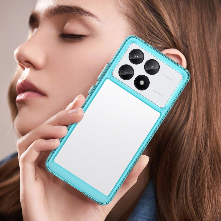 For Xiaomi Redmi K70E Colorful Series Acrylic Hybrid TPU Phone Case(Transparent Blue)