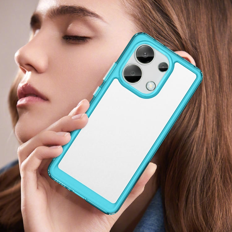 For Xiaomi Redmi Note 13 4G Global Colorful Series Acrylic Hybrid TPU Phone Case(Transparent Blue) - Note 13 Cases by PMC TechLife | Online Shopping South Africa | PMC TechLife | Buy Now Pay Later Mobicred