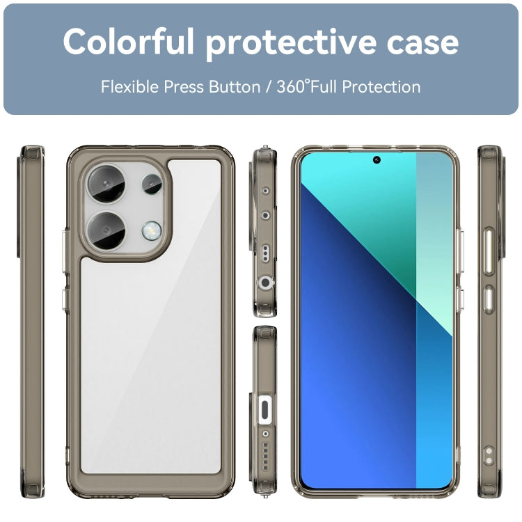 For Xiaomi Redmi Note 13 4G Global Colorful Series Acrylic Hybrid TPU Phone Case(Transparent Grey)