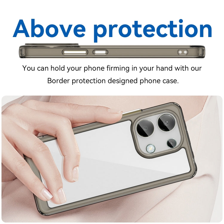 For Xiaomi Redmi Note 13 4G Global Colorful Series Acrylic Hybrid TPU Phone Case(Transparent Grey)