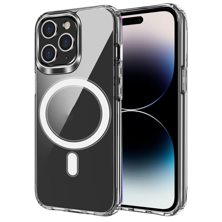 For iPhone 15 Pro MagSafe Magnetic Four Corner Airbags Phone Case(Transparent)