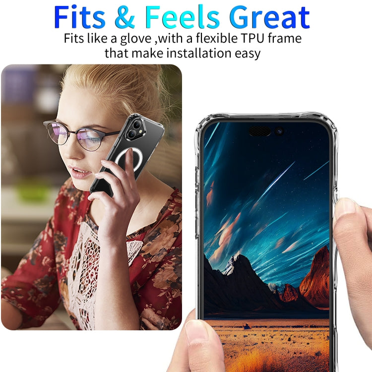 For iPhone 16 Plus Four Corner Airbags MagSafe Magnetic Phone Case(Transparent) - iPhone 16 Plus Cases by PMC TechLife | Online Shopping South Africa | PMC TechLife | Buy Now Pay Later Mobicred