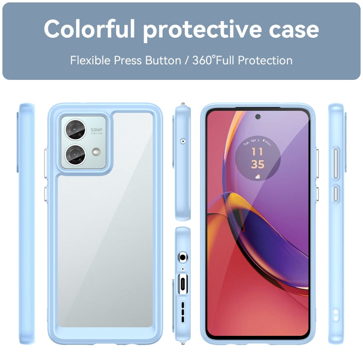 For Motorola Moto G84 Colorful Series Acrylic Hybrid TPU Phone Case(Blue)