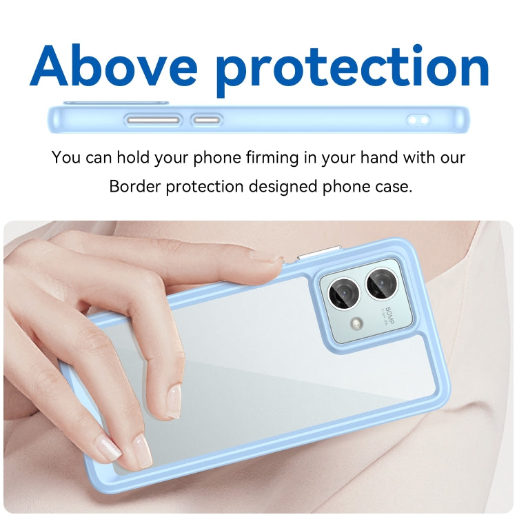 For Motorola Moto G84 Colorful Series Acrylic Hybrid TPU Phone Case(Blue)