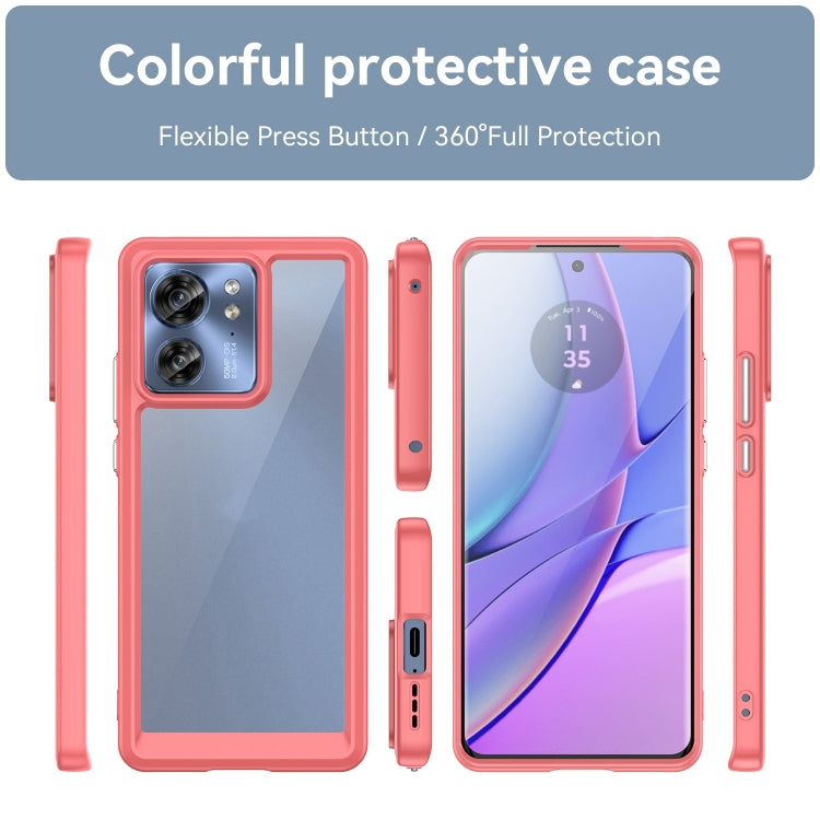 For Motorola Edge 2023 Global Colorful Series Acrylic Hybrid TPU Phone Case(Red)