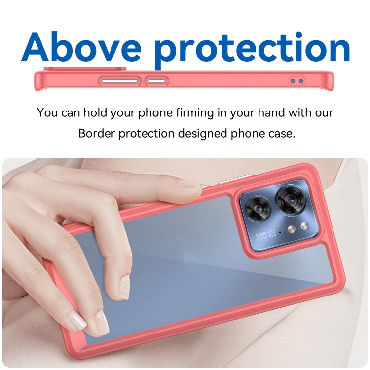 For Motorola Edge 2023 Global Colorful Series Acrylic Hybrid TPU Phone Case(Red)