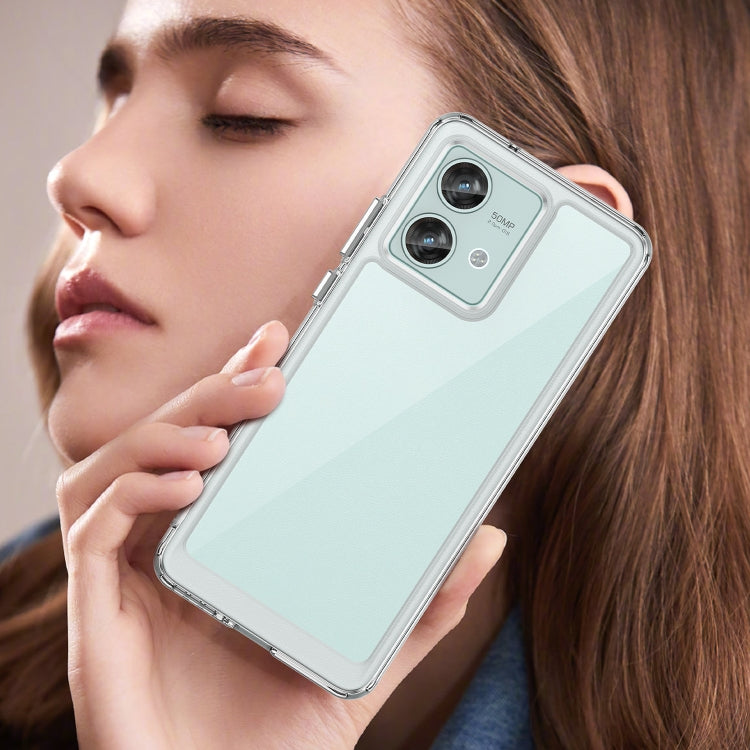 For Motorola Edge 40 Neo Colorful Series Acrylic Hybrid TPU Phone Case(Transparent) - Motorola Cases by PMC TechLife | Online Shopping South Africa | PMC TechLife | Buy Now Pay Later Mobicred