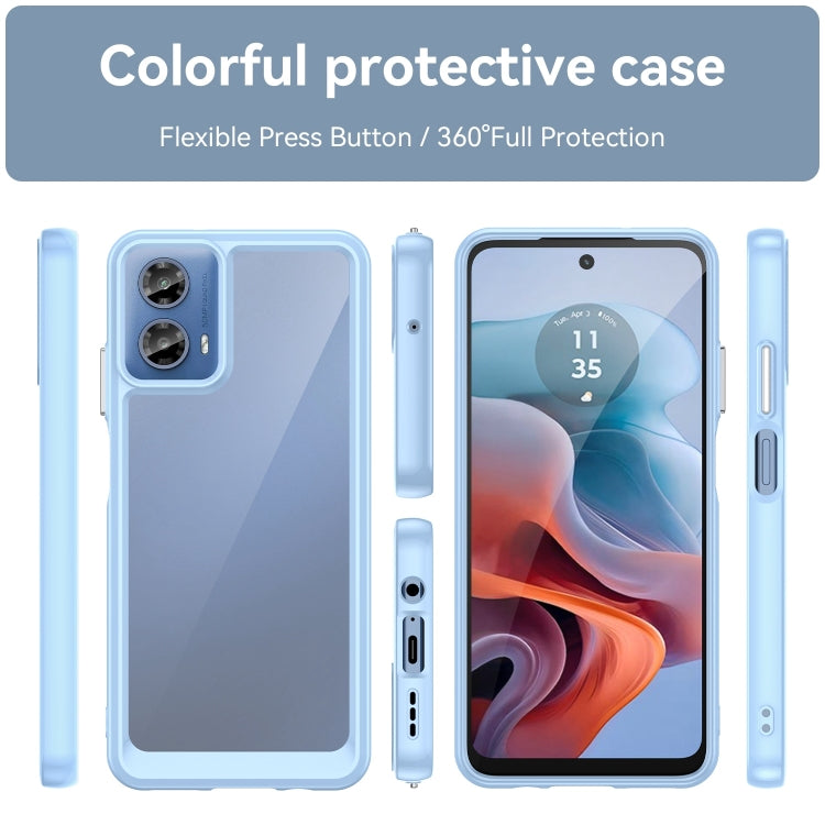 For Motorola Moto G34 Colorful Series Acrylic Hybrid TPU Phone Case(Blue) - free shipping - PMC Jewellery - Order now!