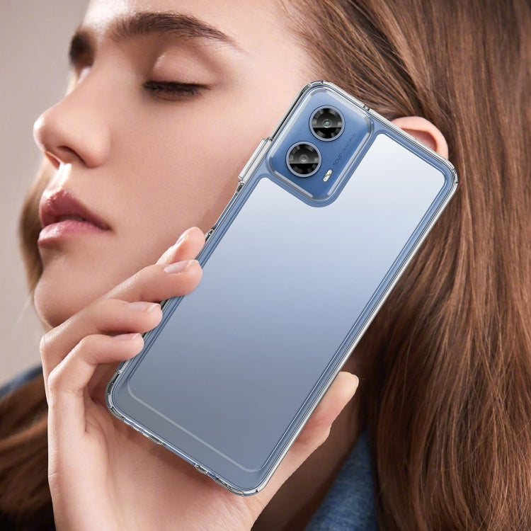 For Motorola Moto G34 Colorful Series Acrylic Hybrid TPU Phone Case(Transparent) - Motorola Cases by PMC TechLife | Online Shopping South Africa | PMC TechLife | Buy Now Pay Later Mobicred