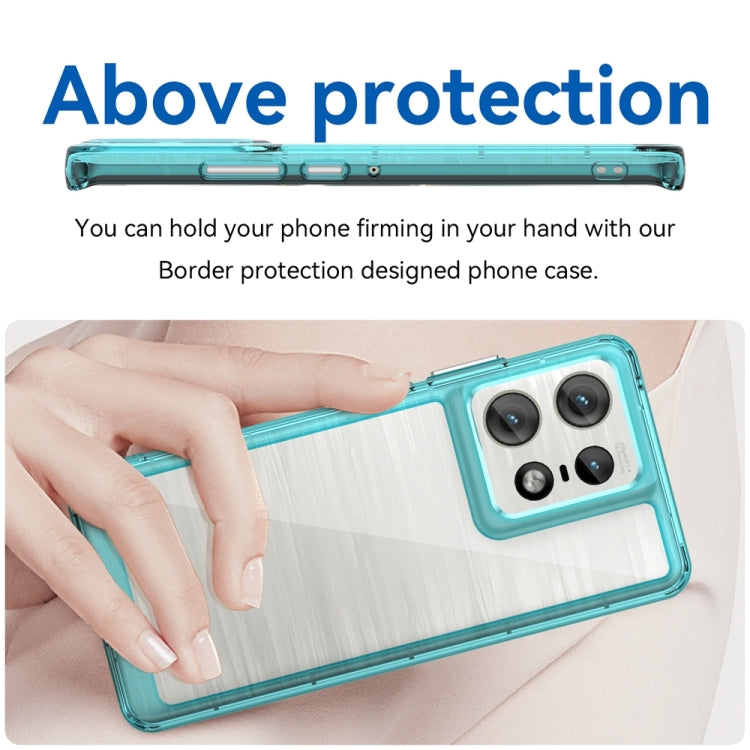 For Motorola Moto Edge 50 Pro Colorful Series Acrylic Hybrid TPU Phone Case(Transparent Blue)