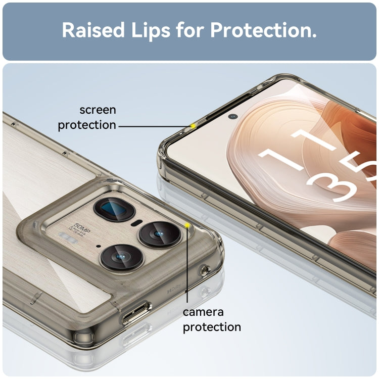 For Motorola Edge 50 Ultra Global Colorful Series Acrylic Hybrid TPU Phone Case(Transparent Grey)