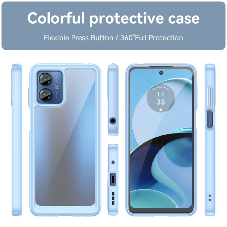 For Motorola Moto G14 Colorful Series Acrylic Hybrid TPU Phone Case(Blue)