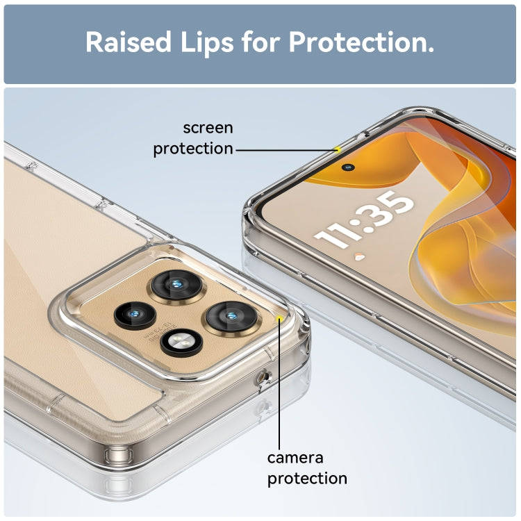For Motorola Edge 50 Neo Colorful Series Acrylic Hybrid TPU Phone Case(Transparent)