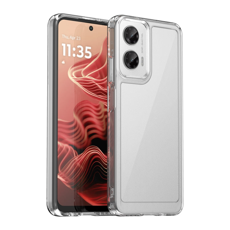 For Motorola Moto G35 5G Colorful Series Acrylic Hybrid TPU Phone Case(Transparent)