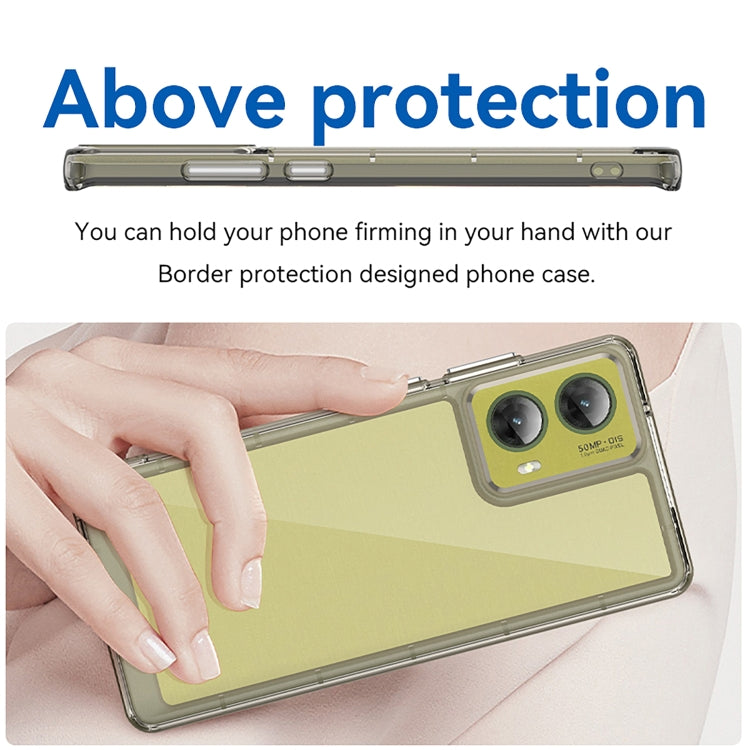 For Motorola S50 Neo Colorful Series Acrylic Hybrid TPU Phone Case(Transparent Grey)