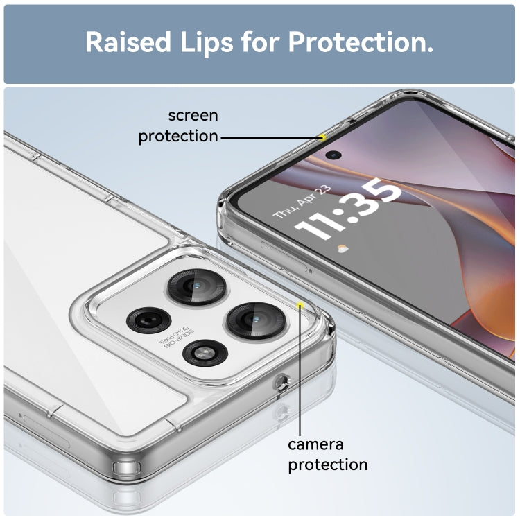 For Motorola Moto G75 5G Colorful Series Acrylic Hybrid TPU Phone Case(Transparent)