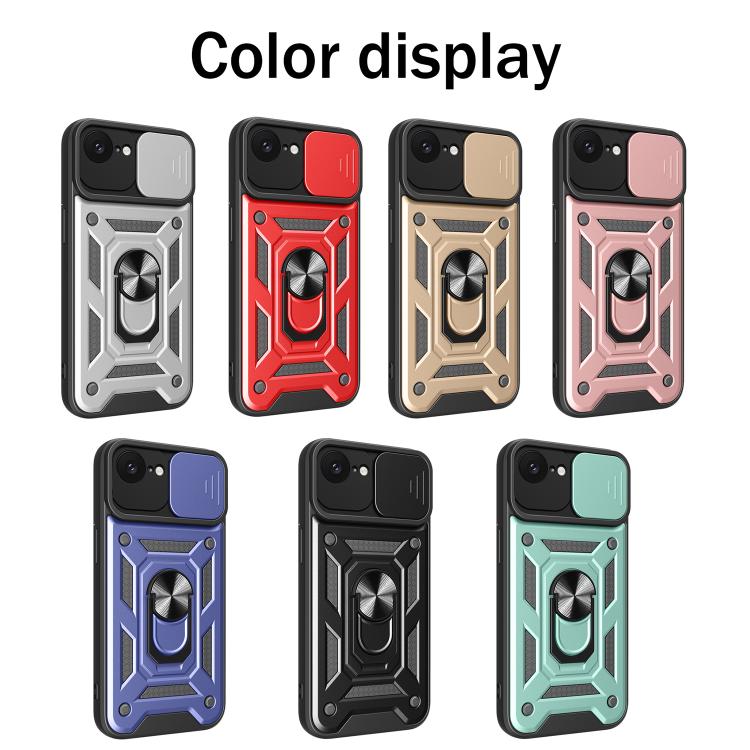 For iPhone 16e Sliding Camera Cover Design TPU+PC Phone Case(Blue)