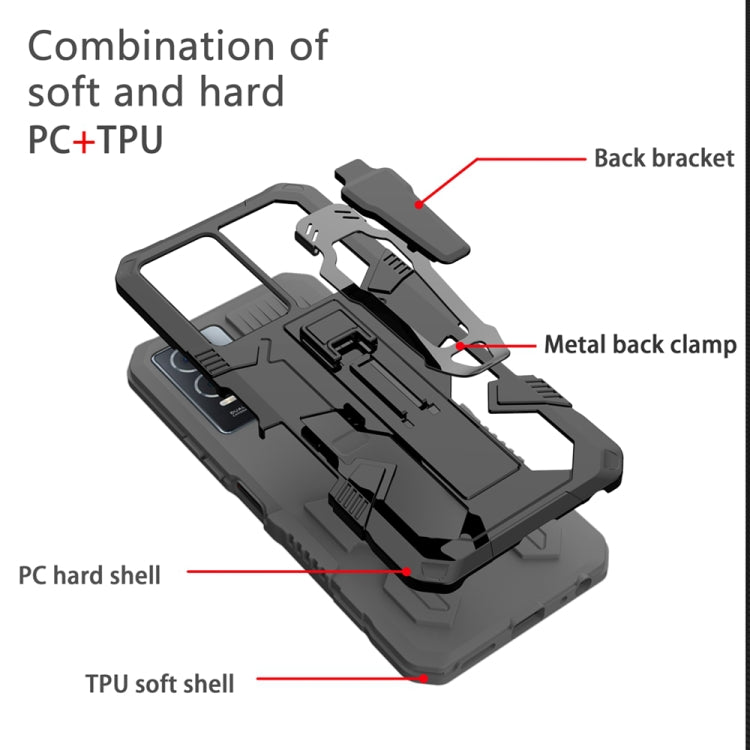 For vivo V27 Armor Warrior Shockproof PC + TPU Phone Case(Grey) - vivo Cases by PMC Jewellery | Online Shopping South Africa | PMC Jewellery | Buy Now Pay Later Mobicred
