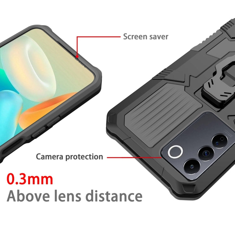 For vivo V27 Armor Warrior Shockproof PC + TPU Phone Case(Grey) - vivo Cases by PMC Jewellery | Online Shopping South Africa | PMC Jewellery | Buy Now Pay Later Mobicred