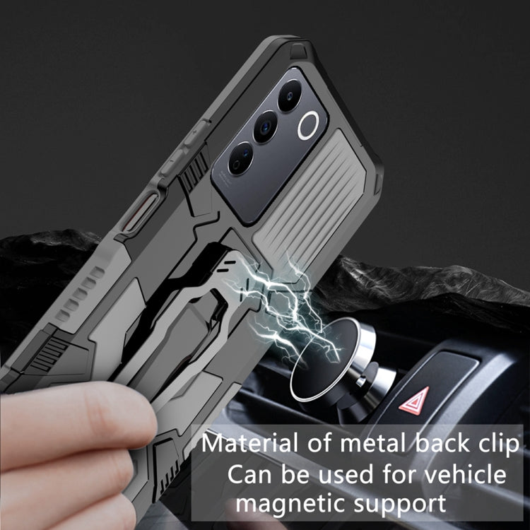 For vivo V27 Armor Warrior Shockproof PC + TPU Phone Case(Grey) - vivo Cases by PMC Jewellery | Online Shopping South Africa | PMC Jewellery | Buy Now Pay Later Mobicred