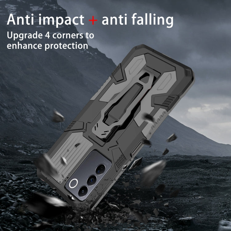 For vivo V27 Armor Warrior Shockproof PC + TPU Phone Case(Grey) - vivo Cases by PMC Jewellery | Online Shopping South Africa | PMC Jewellery | Buy Now Pay Later Mobicred