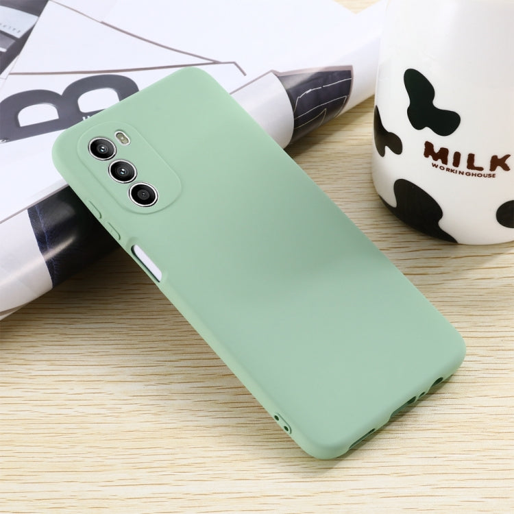 For Motorola Moto G71s 5G Pure Color Liquid Silicone Shockproof Phone Case(Green) - Motorola Cases by PMC TechLife | Online Shopping South Africa | PMC TechLife | Buy Now Pay Later Mobicred