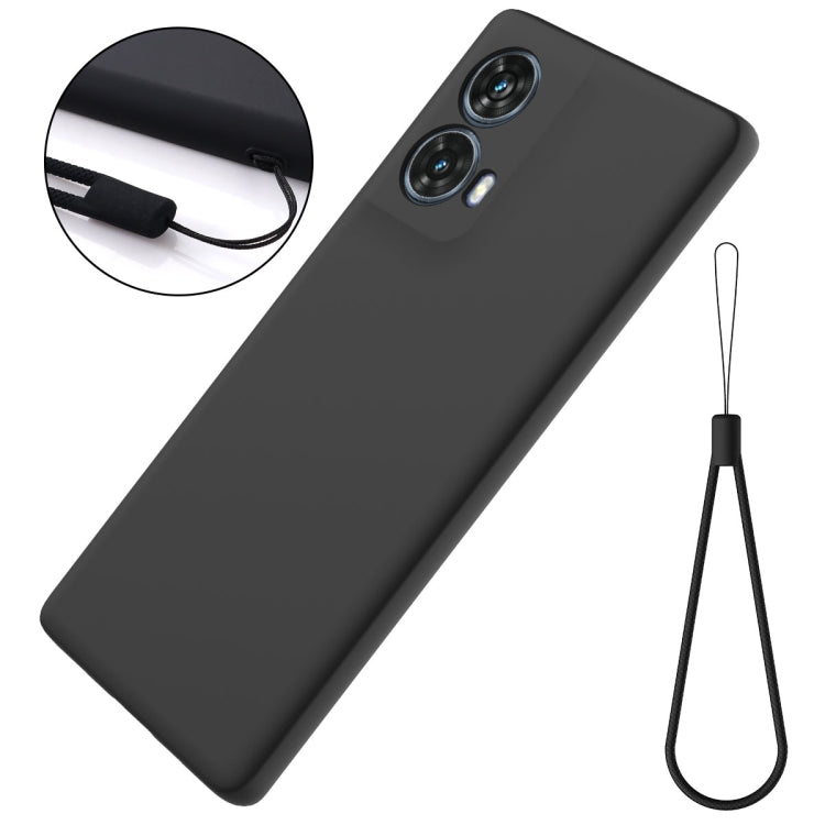For Motorola S50 Neo Solid Color Liquid Silicone Dropproof Full Coverage Phone Case(Black)