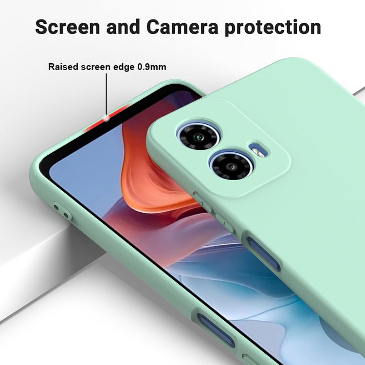 For Motorola Moto G45 Solid Color Liquid Silicone Dropproof Full Coverage Phone Case(Green)