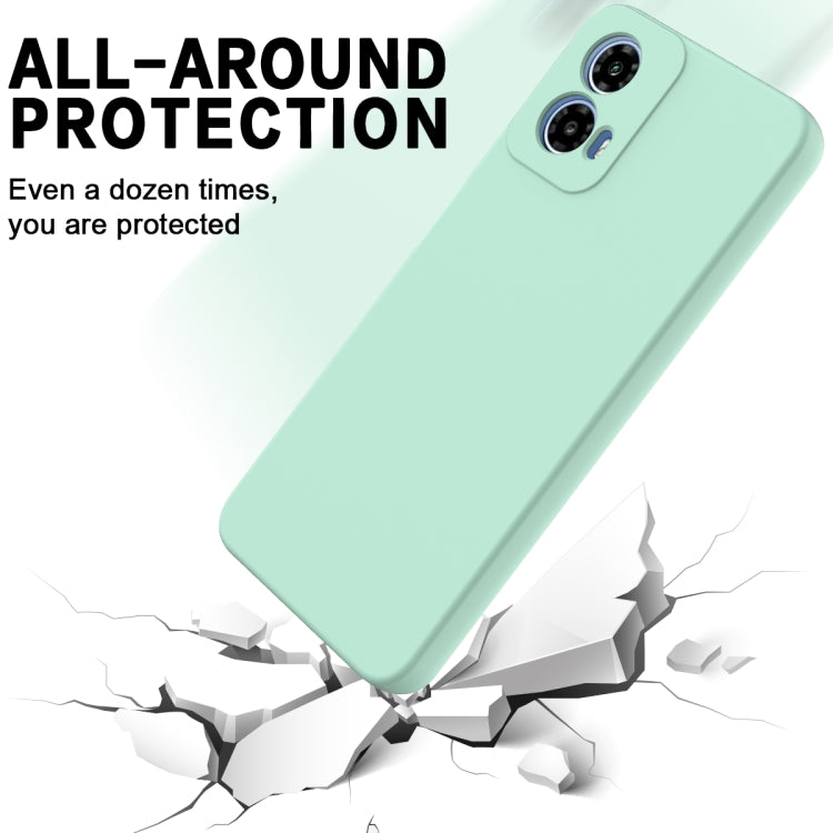 For Motorola Moto G45 Solid Color Liquid Silicone Dropproof Full Coverage Phone Case(Green)
