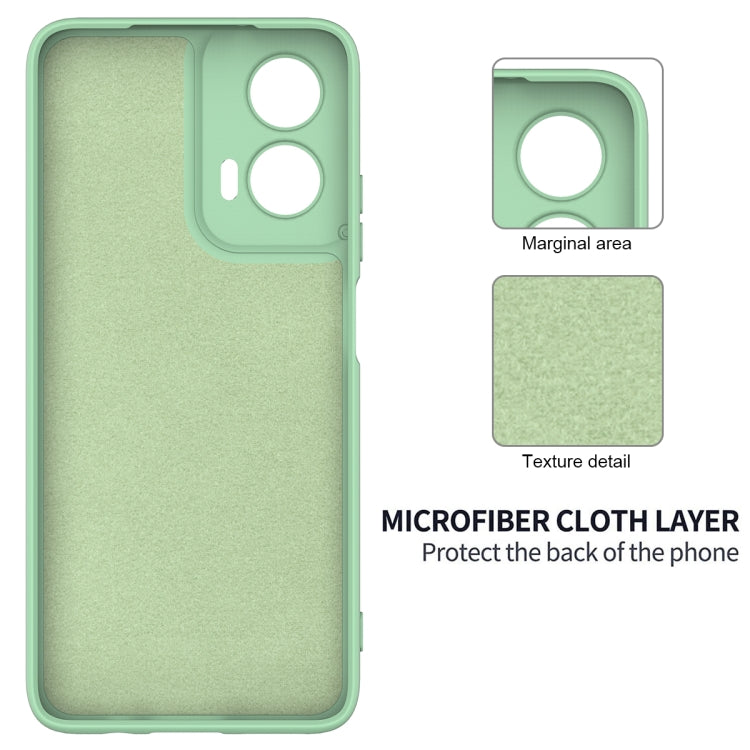 For Motorola Moto G35 Solid Color Liquid Silicone Dropproof Full Coverage Phone Case(Green)