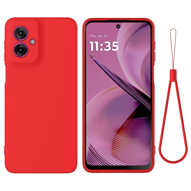 For Motorola Moto G55 Solid Color Liquid Silicone Dropproof Full Coverage Phone Case(Red)