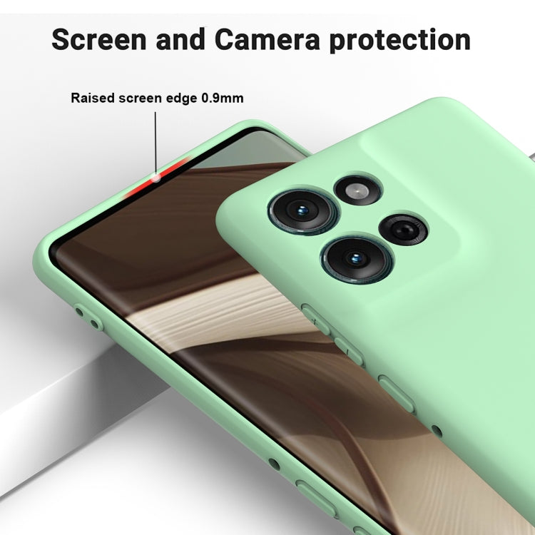 For Motorola Moto G75 Solid Color Liquid Silicone Dropproof Full Coverage Phone Case(Green)