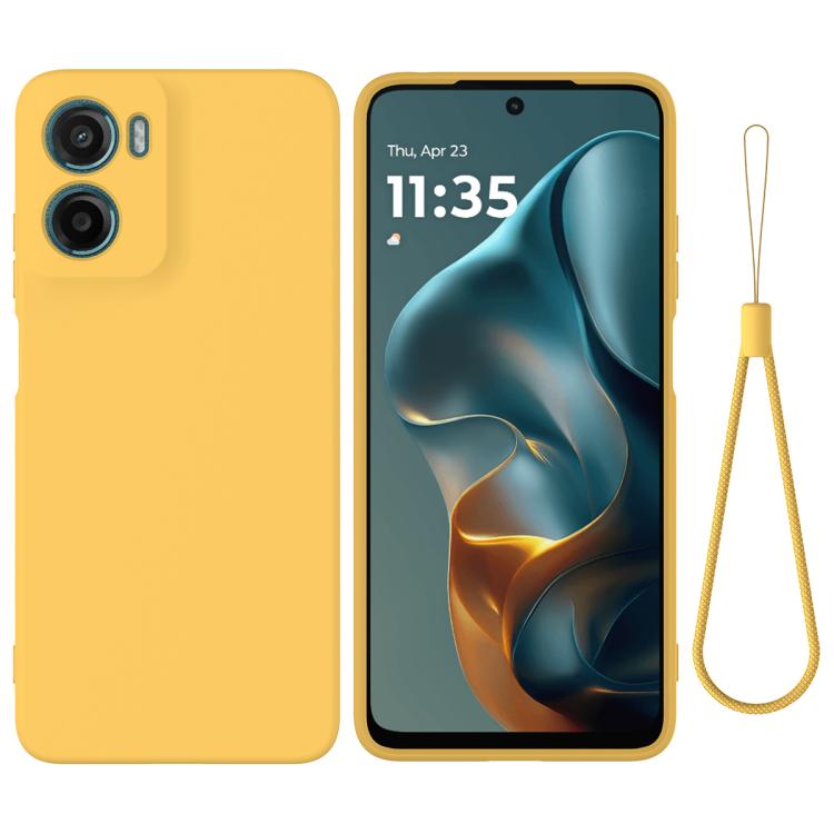 For Motorola Moto G05 / E15 Solid Color Liquid Silicone Dropproof Full Coverage Phone Case(Yellow)