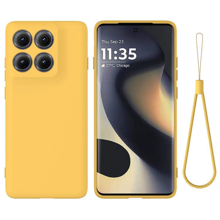For Motorola Edge 5G 2025 Solid Color Liquid Silicone Dropproof Full Coverage Phone Case(Yellow)