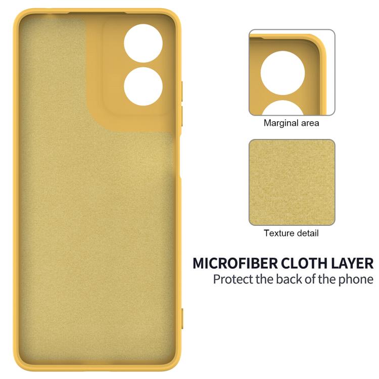 For Motorola Moto G04S 4G / E14 4G Solid Color Liquid Silicone Dropproof Full Coverage Phone Case(Yellow)
