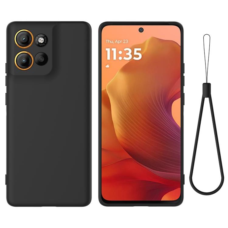 For Motorola Moto G56 5G Solid Color Liquid Silicone Dropproof Full Coverage Phone Case(Black)