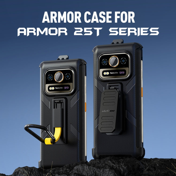For Ulefone Armor 25T / 25T Pro Ulefone Back Clip Phone Case with Carabiner(Black)