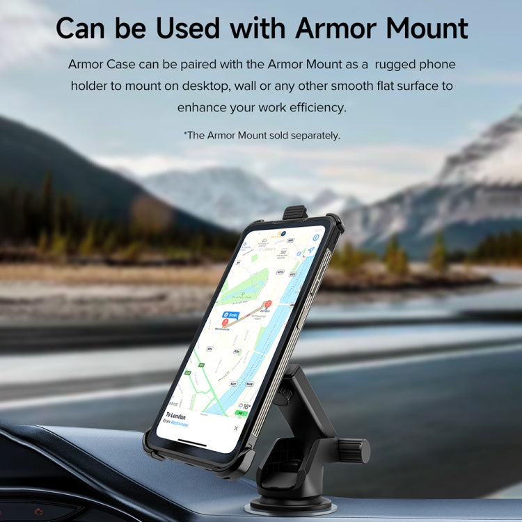 For Ulefone Armor 25T / 25T Pro Ulefone Back Clip Phone Case with Carabiner(Black)