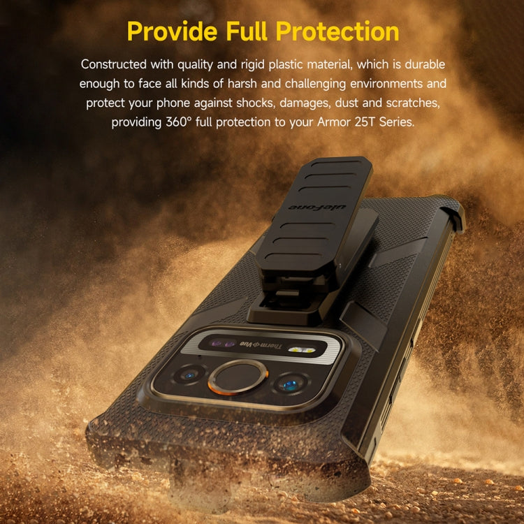 For Ulefone Armor 25T / 25T Pro Ulefone Back Clip Phone Case with Carabiner(Black)