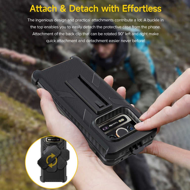 For Ulefone Armor 25T / 25T Pro Ulefone Back Clip Phone Case with Carabiner(Black)
