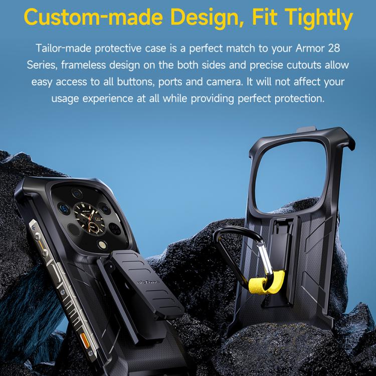 For Ulefone Armor 28 Ultra / 28 Ultra Thermal Ulefone Back Clip Phone Case with Carabiner(Black) - free shipping - PMC Jewellery - Order now!
