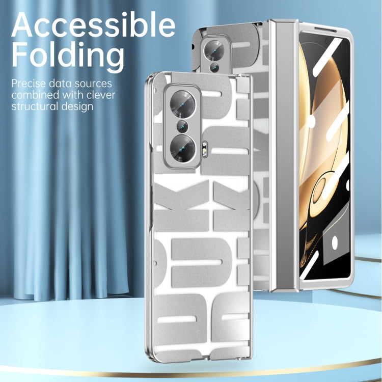 For Honor Magic V Integrated Electroplating Folding Phone Case with Hinge(Green)
