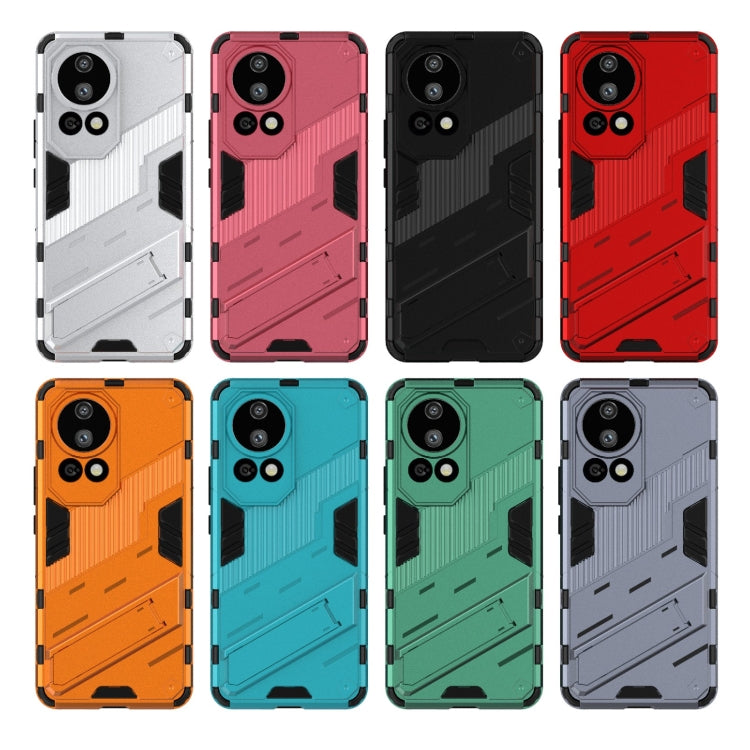 For Huawei nova 12 Pro Punk Armor 2 in 1 PC + TPU Phone Case with Holder(Orange) - Huawei Cases by PMC TechLife | Online Shopping South Africa | PMC TechLife | Buy Now Pay Later Mobicred