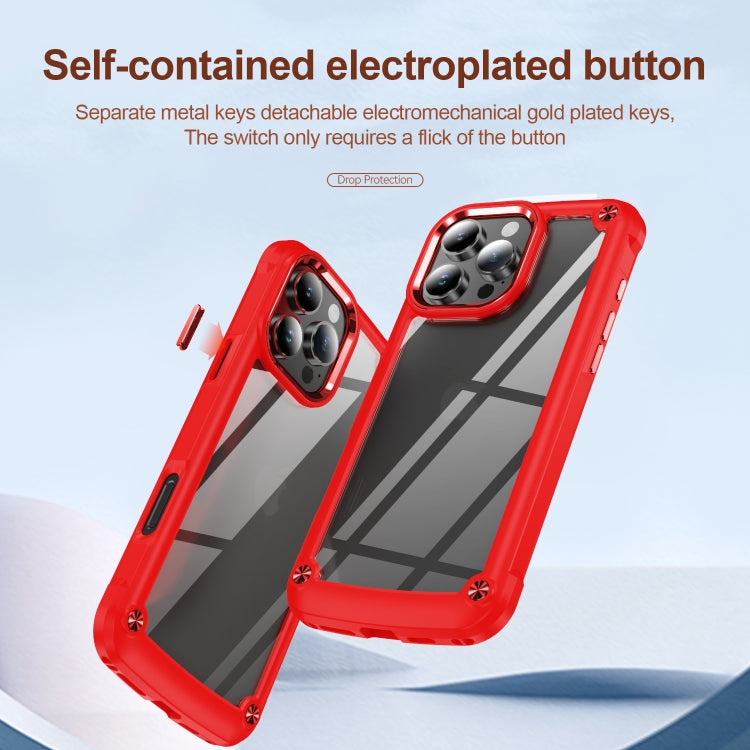 For iPhone 16 Pro TPU + PC Lens Protection Phone Case(Red)