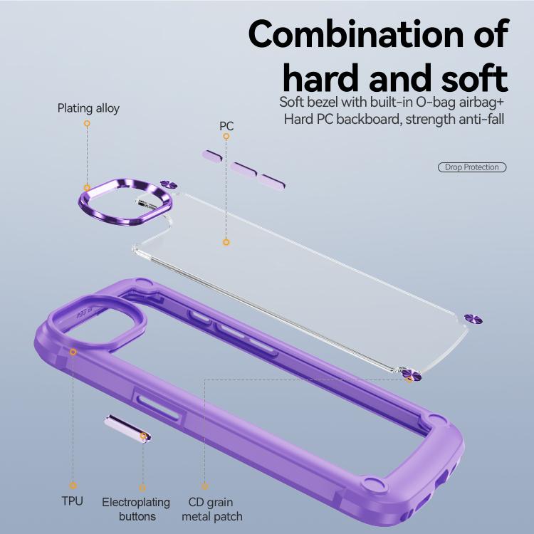 For iPhone 16e TPU + PC Lens Protection Phone Case(Purple) - free shipping - PMC TechLife - Order now!