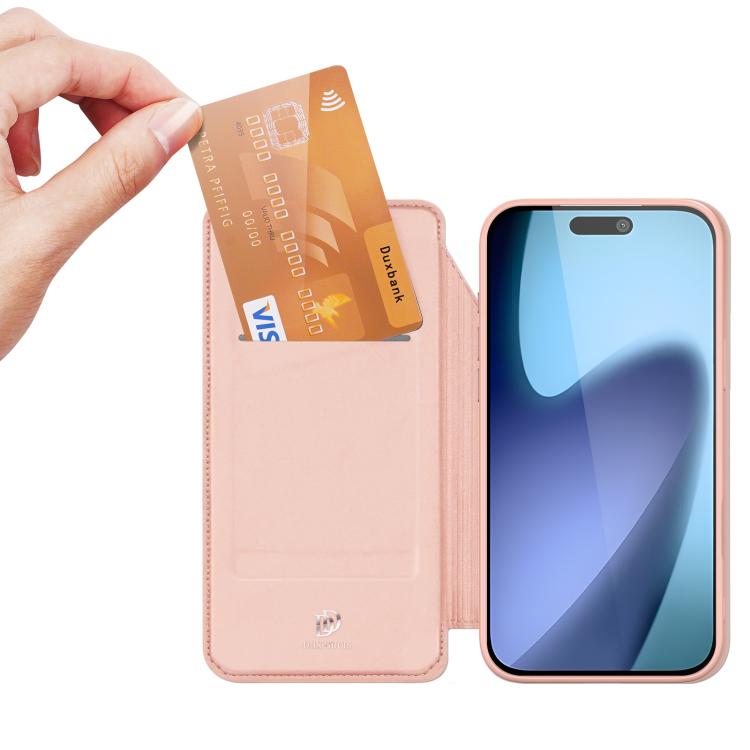 For iPhone 17 Air DUX DUCIS Skin Pro Series Flip Leather Phone Case(Rose Gold) - iPhone 17 Air Cases by DUX DUCIS | Online Shopping South Africa | PMC Jewellery | Buy Now Pay Later Mobicred